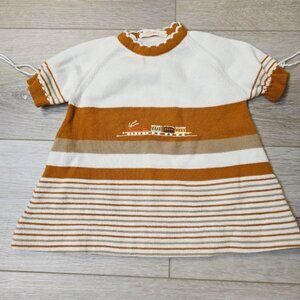 Vtg Infant Toddler Med Rears Italy Embroider Cho Cho Train Short Sleeve Shirt